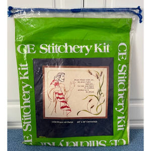 Vintage 1980 Creative  Expressions Crewel Embroidery Kit Peace of Christ